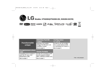 LG LG HT503SH Manuel du propriétaire | Fixfr