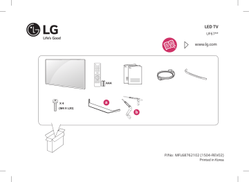 55UF671T | 49UF670V | 49UF671T | LG 43UF671T Manuel du propriétaire | Fixfr