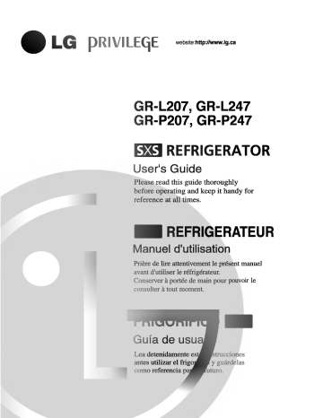 LG LRSPC2051BM Manuel du propriétaire | Fixfr