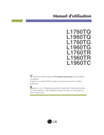 L1960TR-BF | LG L1760TR-BF Manuel du propriétaire | Fixfr