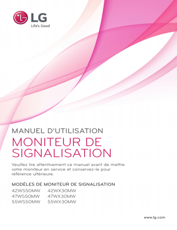 42WX30MW-B | LG 55WX30 Manuel du propriétaire | Fixfr