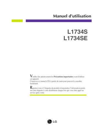 LG LG L1734S-BN Manuel du propriétaire | Fixfr