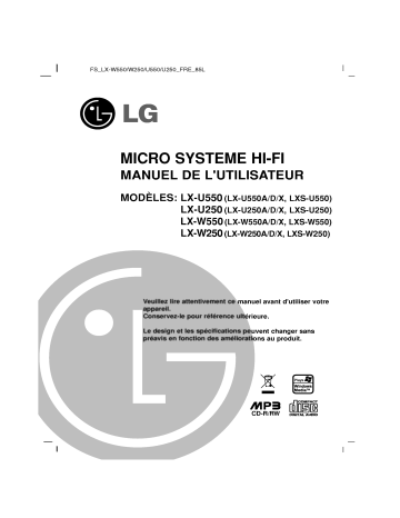 LG LX-U250D Manuel du propriétaire | Fixfr