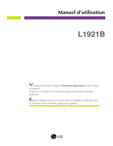 LG L1921B Manuel du propriétaire | Fixfr