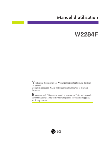 LG LG W2284F-PF Manuel du propriétaire | Fixfr