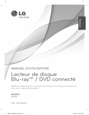 LG BD550 Manuel du propriétaire | Fixfr