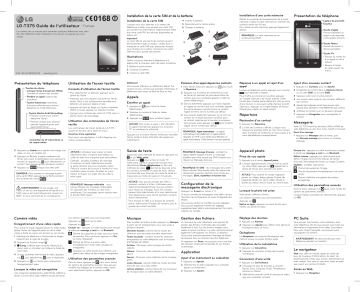 LGT375 | LG T375 Manuel du propriétaire | Fixfr