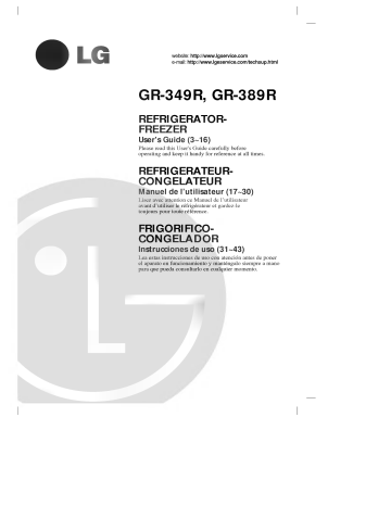 LG GR-389RP Manuel du propriétaire | Fixfr