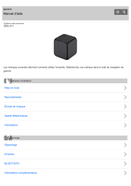 Sony SRS-X11 Manuel du propriétaire