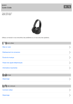 Sony MDR-ZX770BT Manuel du propriétaire