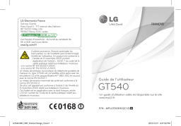 LG LG SWIFT GT540 Manuel du propriétaire