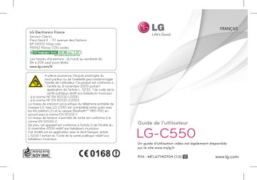 LGC550 | LG LG C550 Manuel du propriétaire | Fixfr