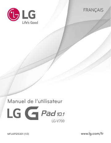 Gpad 10.1 LGV700 negro | Gpad 10.1 LGV700 blanco | LG G Pad 10.1 | LG LGV700 Manuel du propriétaire | Fixfr