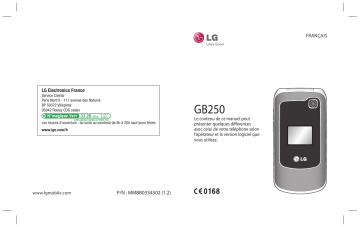 LG LG GB250 Manuel du propriétaire | Fixfr