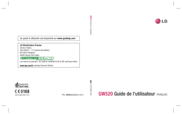 LG LG GW520 Manuel du propriétaire | Fixfr