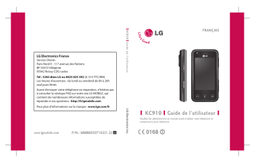 LG LG KC910 Manuel du propriétaire | Fixfr