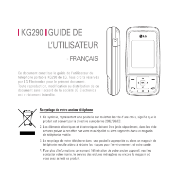 LG KG290 Manuel du propriétaire | Fixfr