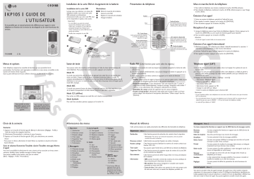 LG KP105 Manuel du propriétaire | Fixfr