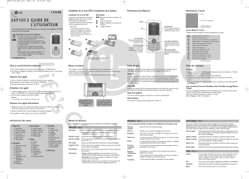 LG KP100 Manuel du propriétaire | Fixfr