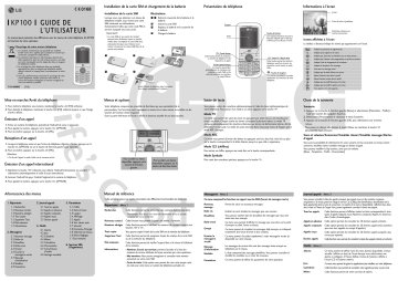 LG KP100 Manuel du propriétaire | Fixfr