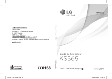 LG KS365 Manuel du propriétaire | Fixfr