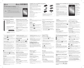 LGT375 | LG T375 Manuel du propriétaire | Fixfr