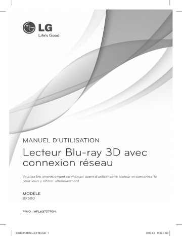 LG BX580 Manuel du propriétaire | Fixfr