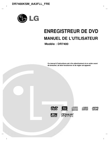LG DR7400 Manuel du propriétaire | Fixfr