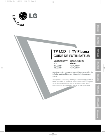 42PC3RV | LG 42PC1RV Manuel du propriétaire | Fixfr