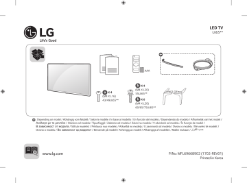 75UJ651V | LG 60UJ651V | 60UJ651V | 55UJ651V | 65UJ651V | LG LG 43UJ651V Manuel du propriétaire | Fixfr