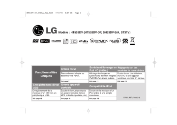 LG LG HT553DV Manuel du propriétaire | Fixfr