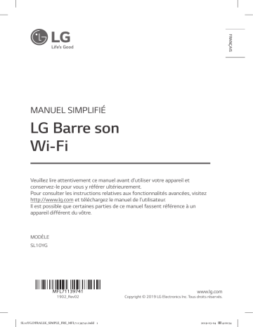 LG LG SL10YG Manuel du propriétaire | Fixfr