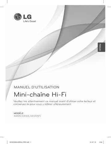 LG XA105 Manuel du propriétaire | Fixfr
