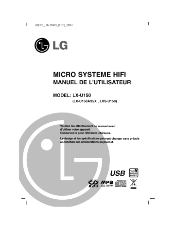 LG LX-U150D Manuel du propriétaire | Fixfr
