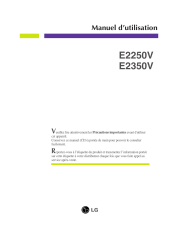 E2350V-PN | LG LG E2250V-PN Manuel du propriétaire | Fixfr