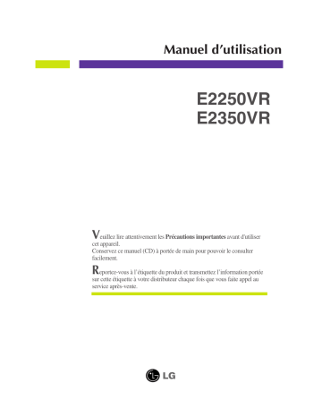 LG E2350VR-SN Manuel du propriétaire | Fixfr