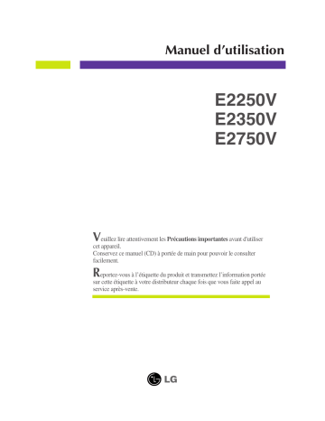 LG E2750V-PN Manuel du propriétaire | Fixfr