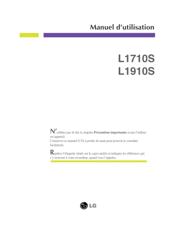 LG L1710S Manuel du propriétaire | Fixfr