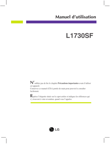 L1730SF-SV | LG LG L1730SF-BV Manuel du propriétaire | Fixfr