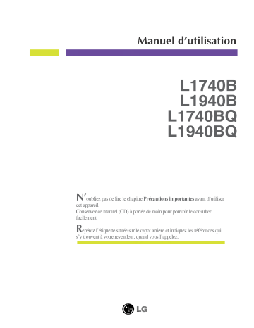 LG L1740BQC Manuel du propriétaire | Fixfr