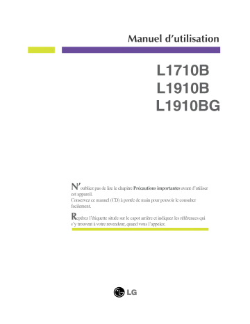 LG L1910B Manuel du propriétaire | Fixfr