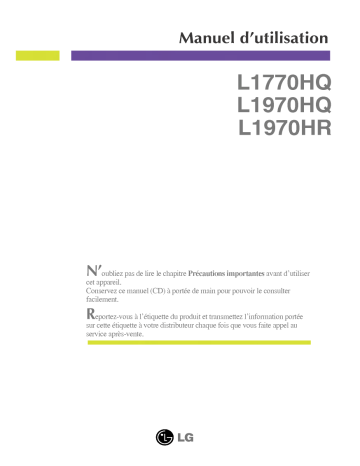 LG L1970HQ-BF Manuel du propriétaire | Fixfr