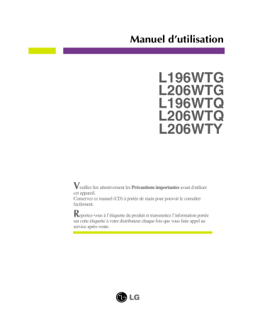 LG L206WTQ-WF Manuel du propriétaire | Fixfr