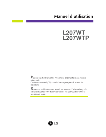 LG L207WTP-PF Manuel du propriétaire | Fixfr