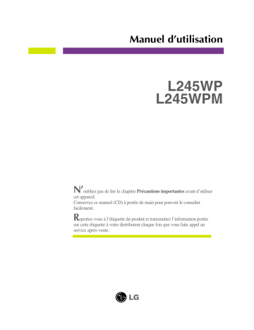 LG L245WPM Manuel du propriétaire | Fixfr