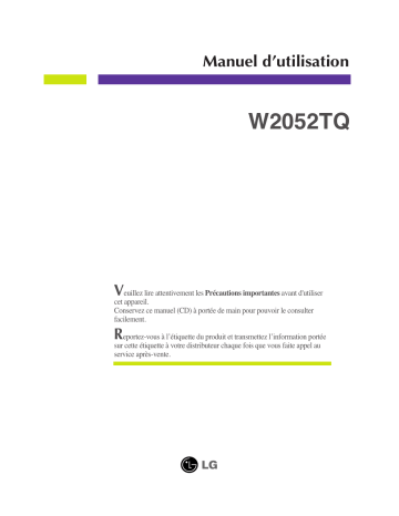 LG W2052TQ-PF Manuel du propriétaire | Fixfr