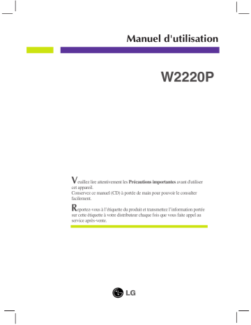 W2220P-SF | LG W2220P-BF Manuel du propriétaire | Fixfr