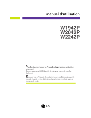 LG LG W2242P-BF Manuel du propriétaire | Fixfr