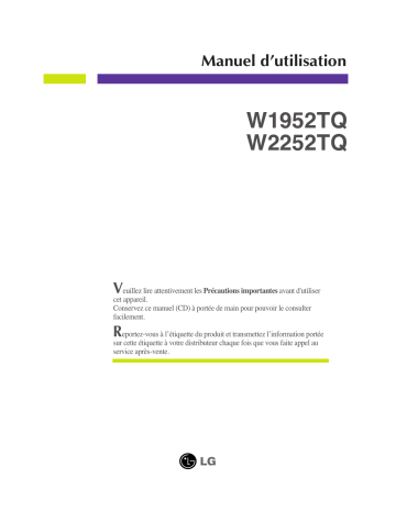 LG LG W2252TQ-PF Manuel du propriétaire | Fixfr