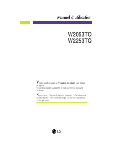 LG W2253TQ-PF Manuel du propriétaire | Fixfr